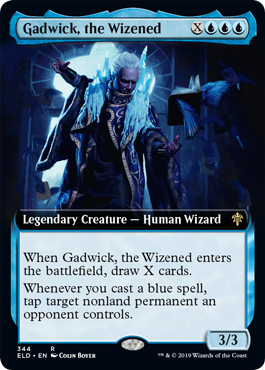 [344]【EN】■拡張アート■老いたる者、ガドウィック/Gadwick, the Wizened【ELD】[R][青]