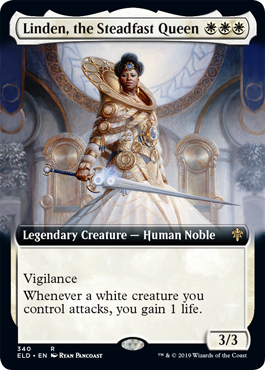 [340]【EN】【FOIL】■拡張アート■不動の女王、リンデン/Linden, the Steadfast Queen【ELD】[R][白]