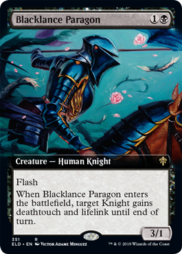 [351]【EN】【FOIL】■拡張アート■黒槍の模範/Blacklance Paragon【ELD】[R][黒]