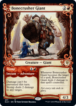[291]【EN】【FOIL】■ショーケース■砕骨の巨人/Bonecrusher Giant【ELD】[R][赤]