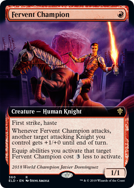 [360]【EN】【FOIL】■拡張アート■熱烈な勇者/Fervent Champion【ELD】[R][赤]