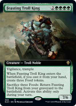 [368]【EN】【FOIL】■拡張アート■貪るトロールの王/Feasting Troll King【ELD】[R][緑]