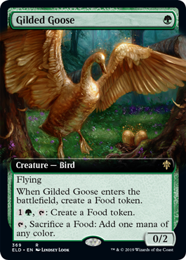 [369]【EN】【FOIL】■拡張アート■金のガチョウ/Gilded Goose【ELD】[R][緑]
