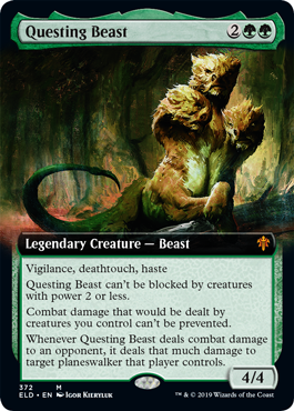 [372]【EN】【FOIL】■拡張アート■探索する獣/Questing Beast【ELD】[M][緑]