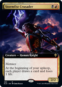 [383]【EN】【FOIL】■拡張アート■嵐拳の聖戦士/Stormfist Crusader【ELD】[R][多色]