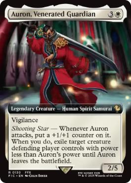 [130]【EN】■拡張アート■武伝のガード、アーロン/Auron, Venerated Guardian【FIC】[R][白]