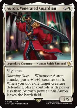 [010]【EN】【サージFOIL】武伝のガード、アーロン/Auron, Venerated Guardian【FIC】[R][白]