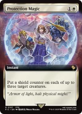 [107]【EN】【FOIL】■拡張アート■守護魔法「プロテス」/Protection Magic【FIC】[R][白]