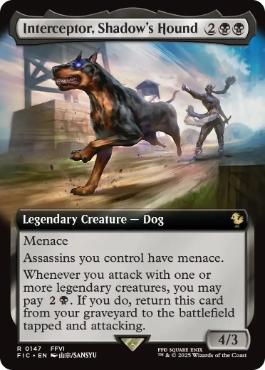 [147]【EN】【FOIL】■拡張アート■シャドウの愛犬、インターセプター/Interceptor, Shadow's Hound【FIC】[R][黒]