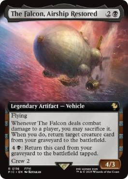 [116]【EN】【FOIL】■拡張アート■よみがえる翼、ファルコン号/The Falcon, Airship Restored【FIC】[R][黒]