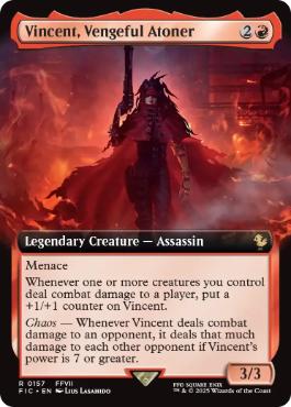 [157]【EN】【FOIL】■拡張アート■復讐の贖罪者、ヴィンセント/Vincent, Vengeful Atoner【FIC】[R][赤]