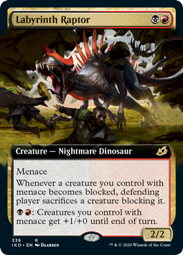 [339]【EN】【FOIL】■拡張アート■迷宮の猛竜/Labyrinth Raptor【IKO】[R][多色]