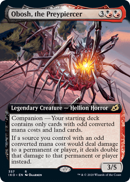[357]【EN】【FOIL】■拡張アート■獲物貫き、オボシュ/Obosh, the Preypiercer【IKO】[R][多色]