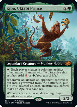 [835]【EN】【FOIL】ウークタビーの王子、キーボ/Kibo, Uktabi Prince【J22】[M][緑]