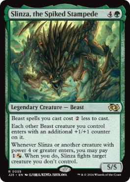 [055]【EN】棘持つ暴走者、スリンザ/Slinza, the Spiked Stampede【J25】[R][緑]