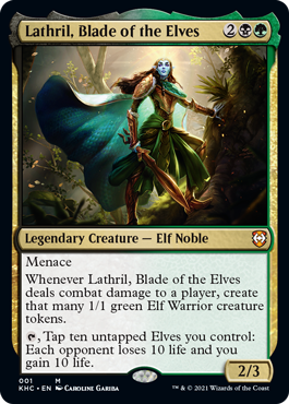 [001]【EN】【FOIL】エルフの刃、ラスリル/Lathril, Blade of the Elves【KHC】[M][多色]
