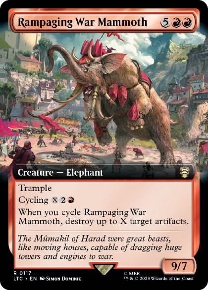 [117]【EN】■拡張アート■猛り狂うウォー・マンモス/Rampaging War Mammoth【LTC】[R][赤]