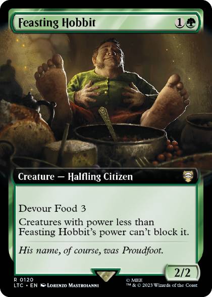 [120]【EN】■拡張アート■大いに食べるホビット/Feasting Hobbit【LTC】[R][緑]