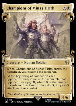 [412]【EN】【銀幕FOIL】■ショーケース■ミナス・ティリスの英雄/Champions of Minas Tirith【LTC】[R][白]