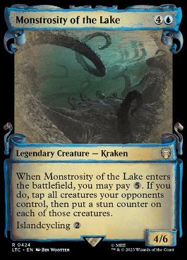 [424]【EN】【銀幕FOIL】■ショーケース■湖に潜む化け物/Monstrosity of the Lake【LTC】[R][青]
