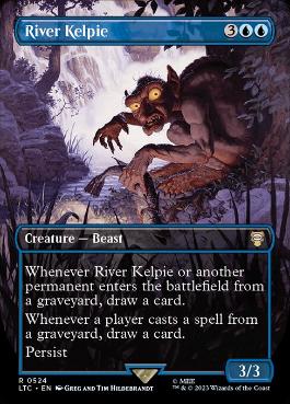 [524]【EN】【銀幕FOIL】■ボーダーレス■川のケルピー/River Kelpie【LTC】[R][青]