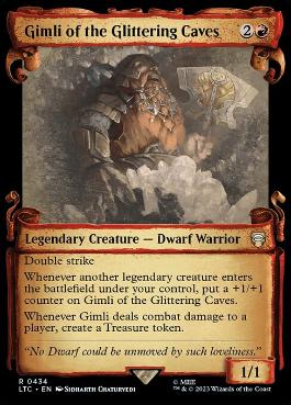[434]【EN】【銀幕FOIL】■ショーケース■燦光洞のギムリ/Gimli of the Glittering Caves【LTC】[R][赤]