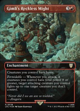 [538]【EN】【サージFOIL】■ボーダーレス■Gimli's Reckless Might【LTC】[R][赤]