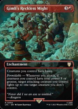 [494]【EN】【FOIL】■ボーダーレス■Gimli's Reckless Might【LTC】[R][赤]