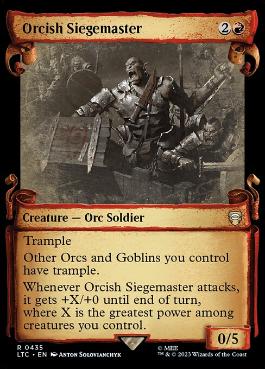 [435]【EN】【銀幕FOIL】■ショーケース■オークの攻城戦指揮官/Orcish Siegemaster【LTC】[R][赤]