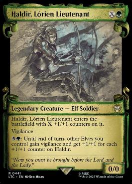 [441]【EN】【銀幕FOIL】■ショーケース■ロリアンの士官、ハルディア/Haldir, Lórien Lieutenant【LTC】[R][緑]