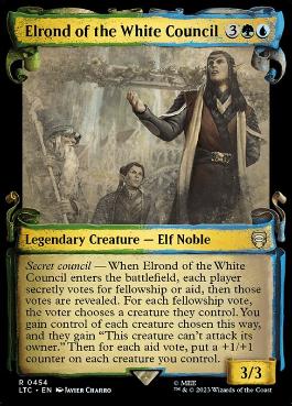 [454]【EN】【銀幕FOIL】■ショーケース■白の会議のエルロンド/Elrond of the White Council【LTC】[R][多色]