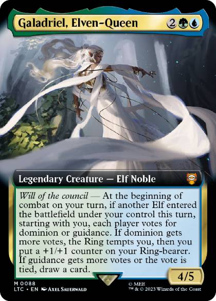 [088]【EN】【FOIL】■拡張アート■エルフの女王、ガラドリエル/Galadriel, Elven-Queen【LTC】[M][多色]