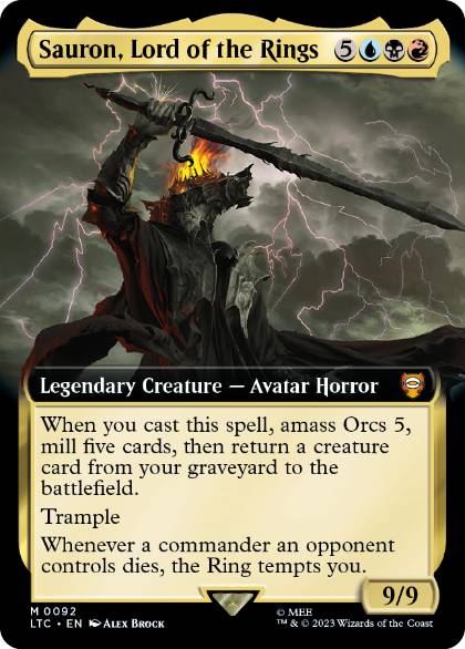 [092]【EN】【FOIL】■拡張アート■指輪の王、サウロン/Sauron, Lord of the Rings【LTC】[M][多色]