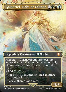 [498]【EN】【FOIL】■ボーダーレス■ヴァリノールの光、ガラドリエル/Galadriel, Light of Valinor【LTC】[M][多色]