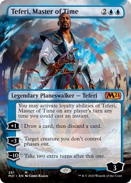 [281]【EN】【FOIL】■ボーダーレス■時の支配者、テフェリー/Teferi, Master of Time【M21】[M][青]