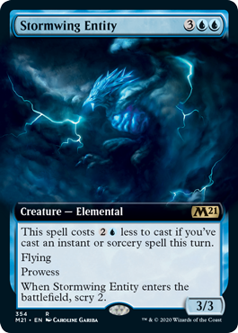 [354]【EN】【FOIL】■拡張アート■嵐翼の精体/Stormwing Entity【M21】[R][青]