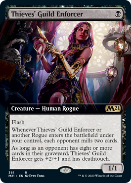 [361]【EN】【FOIL】■拡張アート■盗賊ギルドの処罰者/Thieves' Guild Enforcer【M21】[R][黒]