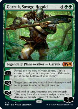 [336]【EN】【FOIL】野蛮な伝令、ガラク/Garruk, Savage Herald【M21】[M][緑]