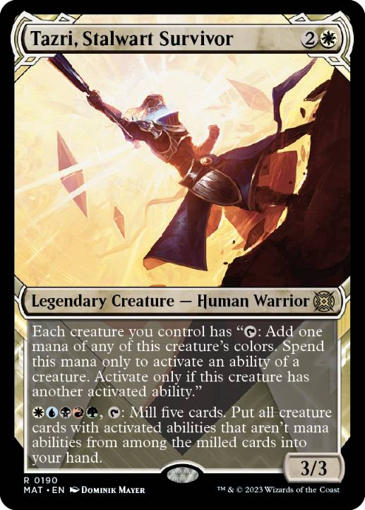 [190]【EN】【ハローFOIL】■ショーケース■確固たる生存者、タズリ/Tazri, Stalwart Survivor【MAT】[R][白]