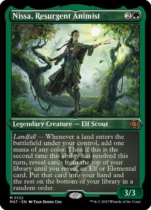 [122]【EN】【エッチングFOIL】復活した精霊信者、ニッサ/Nissa, Resurgent Animist【MAT】[M][緑]