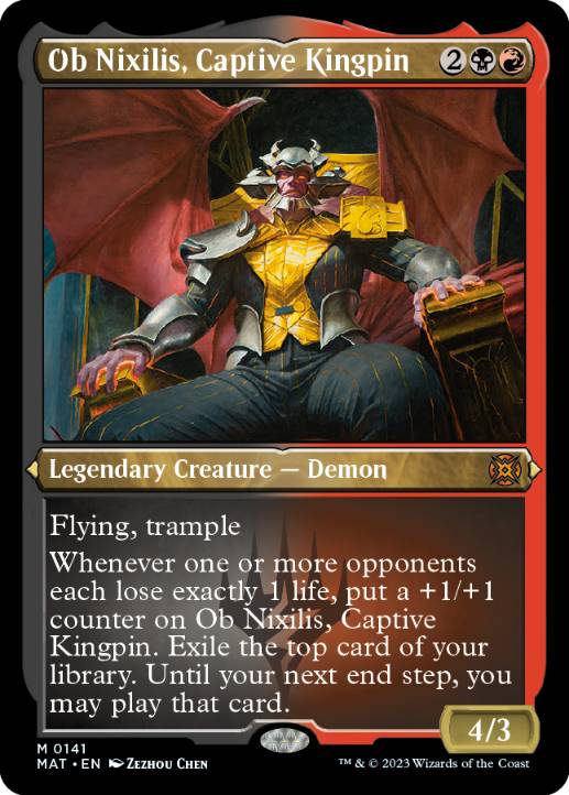 [141]【EN】【エッチングFOIL】囚われの黒幕、オブ・ニクシリス/Ob Nixilis, Captive Kingpin【MAT】[M][多色]