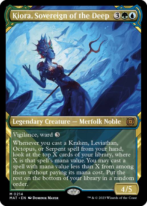[214]【EN】【ハローFOIL】■ショーケース■深海の君主、キオーラ/Kiora, Sovereign of the Deep【MAT】[M][多色]