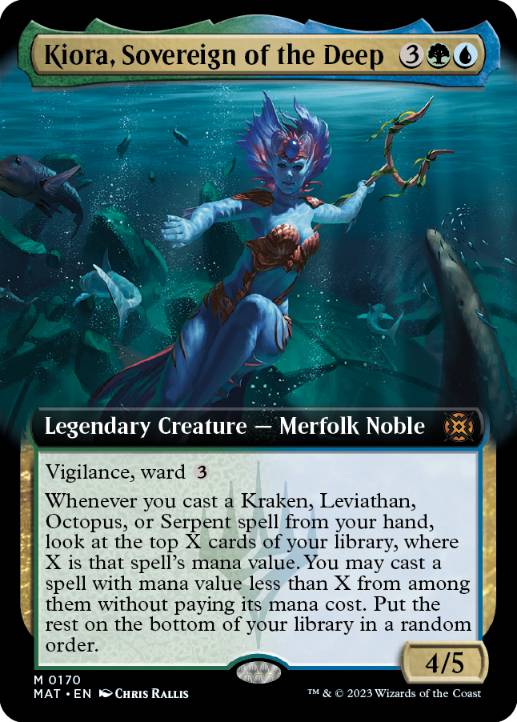 [170]【EN】【FOIL】■拡張アート■深海の君主、キオーラ/Kiora, Sovereign of the Deep【MAT】[M][多色]