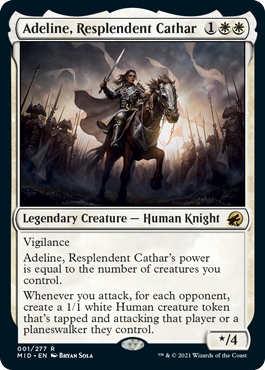 [001]【EN】輝かしい聖戦士、エーデリン/Adeline, Resplendent Cathar【MID】[R][白]