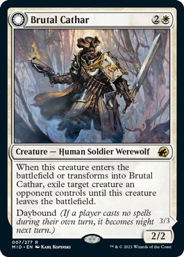 [007]【EN】【FOIL】粗暴な聖戦士/Brutal Cathar【MID】[R][白]