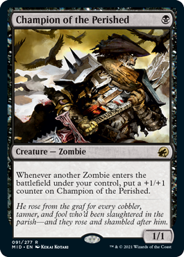 [091]【EN】【FOIL】滅びし者の勇者/Champion of the Perished【MID】[R][黒]