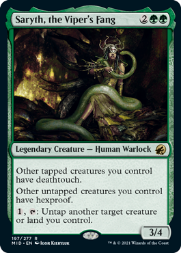 [197]【EN】【FOIL】バイパーの牙、サリス/Saryth, the Viper's Fang【MID】[R][緑]