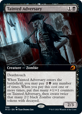 [350]【EN】【FOIL】■拡張アート■穢れた敵対者/Tainted Adversary【MID】[M][黒]