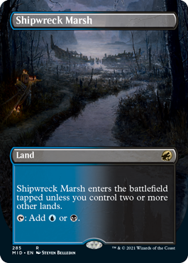 [285]【EN】【FOIL】■ボーダーレス■難破船の湿地/Shipwreck Marsh【MID】[R][土地]