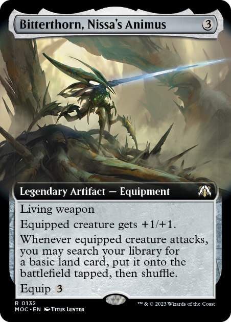 [132]【EN】■拡張アート■ニッサの欲動、苦茨/Bitterthorn, Nissa's Animus【MOC】[R][茶]
